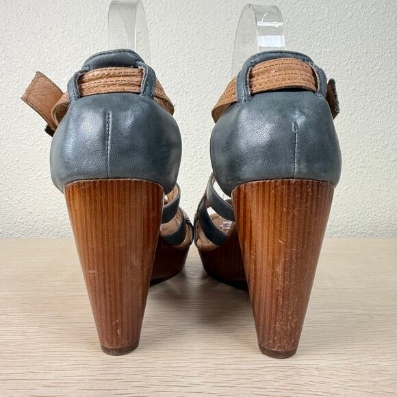 Miz Mooz Petra Wooden Heel Sandals Mod Retro Pinup Fairy Grunge Whimsy Twee 7.5 - Picture 4 of 11